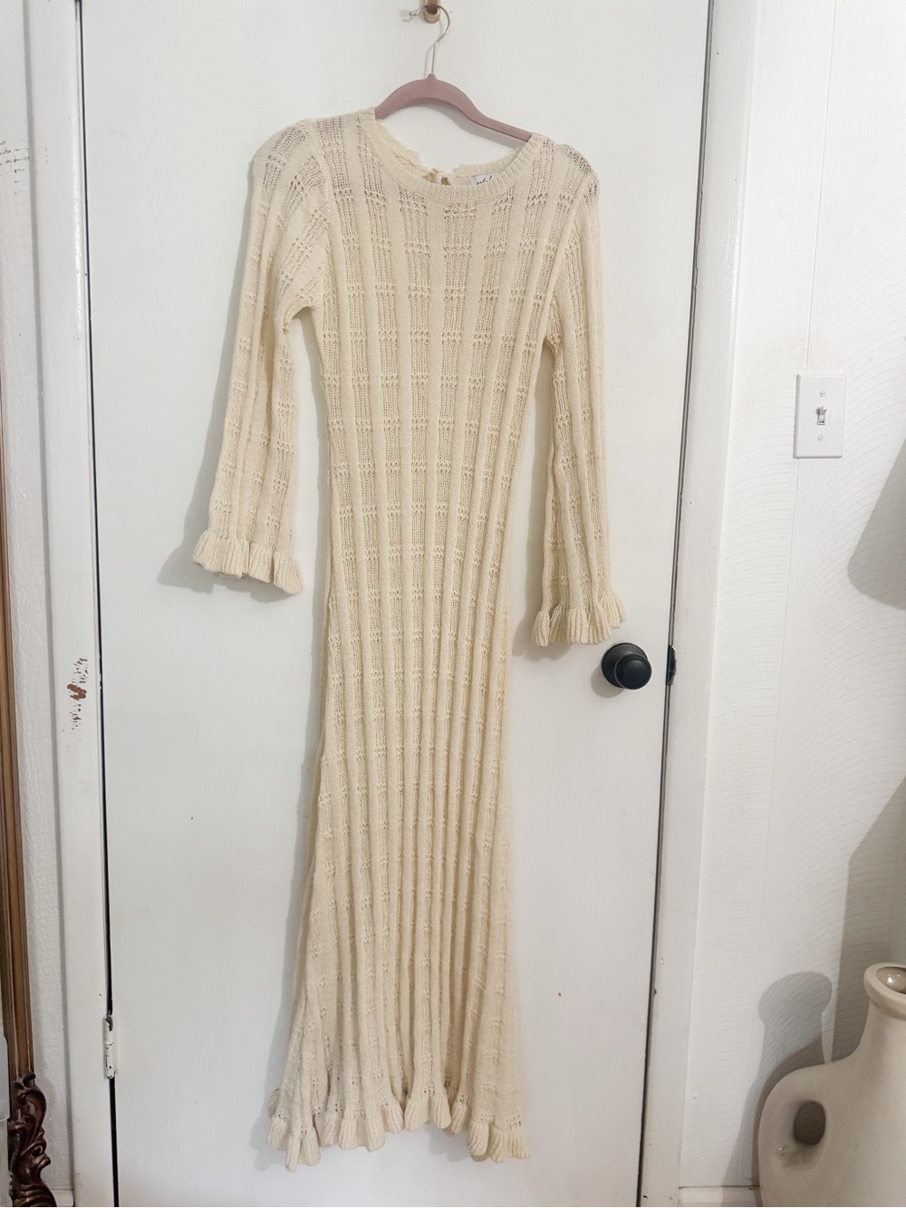 Petal & Pup Cream Knit Colter Long Sleeve Maxi Dress NWT sz Small - Picture 6 of 10